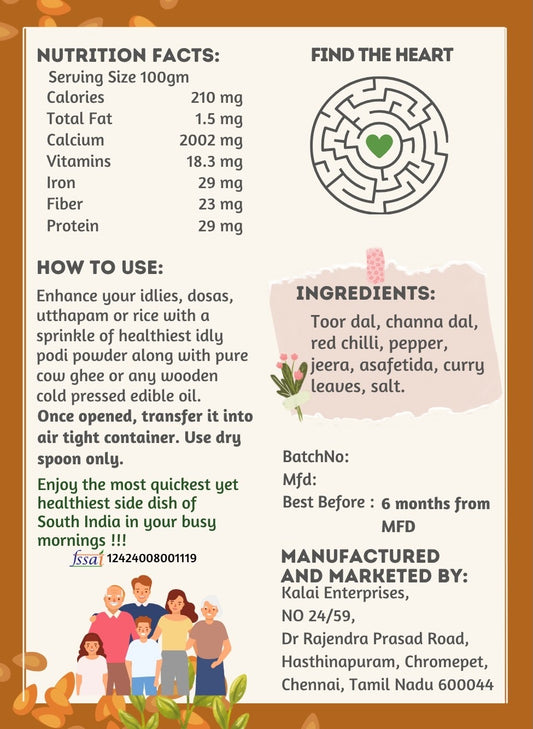 Paruppu RIce & Idly Podi - Aurtee's Pure