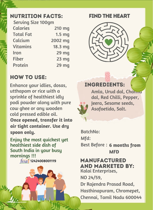 Nellikaai Idly Podi - Aurtee's Pure | Amla with Indian Spices